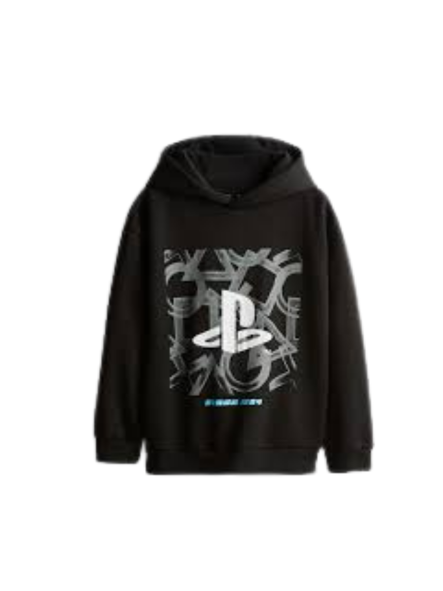 157 BUZO NEGRO CON CAPUCHA, LOGO PLAYSTATION - Imagen 1
