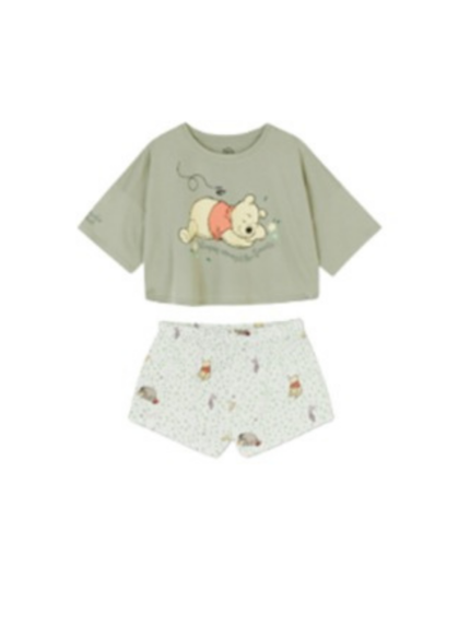 PIJAMA VERDE SHORT Y CAMISETA DISNEY- WINNIE THE POOH