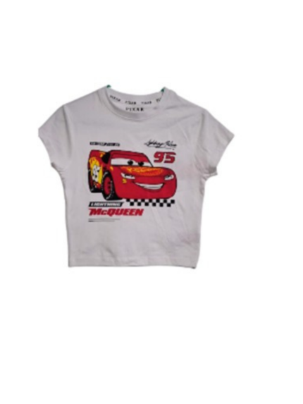 CAMISETA BLANCA DISNEY PIXAR LIGHTNING MC QUEEN - DI