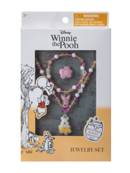 SET DE JOYERÍA WINNIE THE POOH - COLLAR, PULSERA Y ANILLO